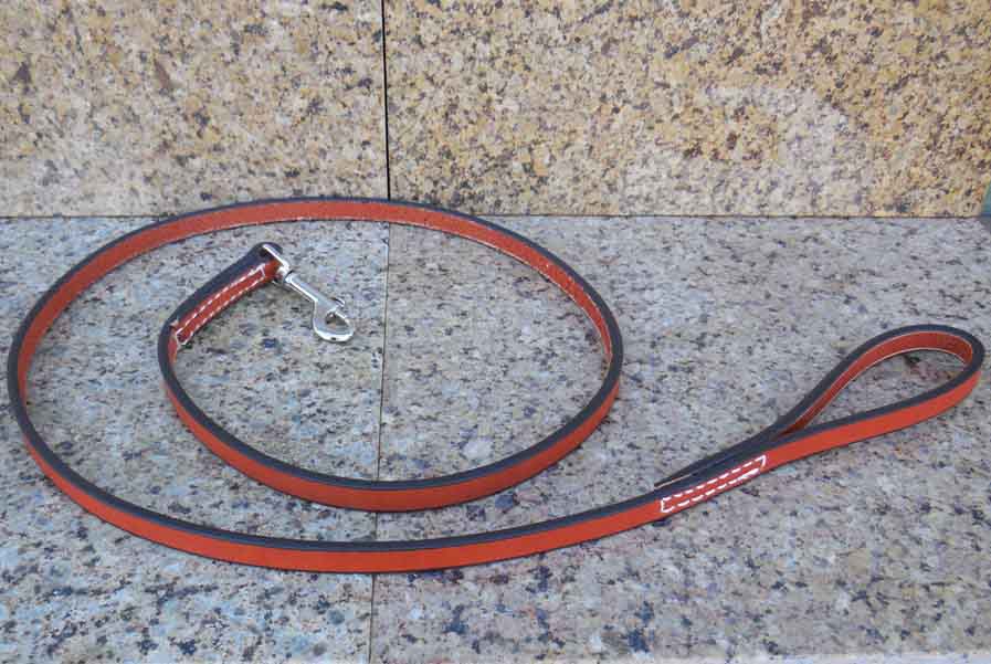 1/2 in wide genuine leather leash in 4ft length